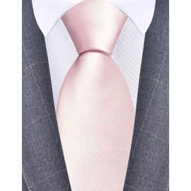 Branduce Blush Pink Tie for Men Wedding Business Premium Silk 63'' Extra Long Necktie (TA10-38)