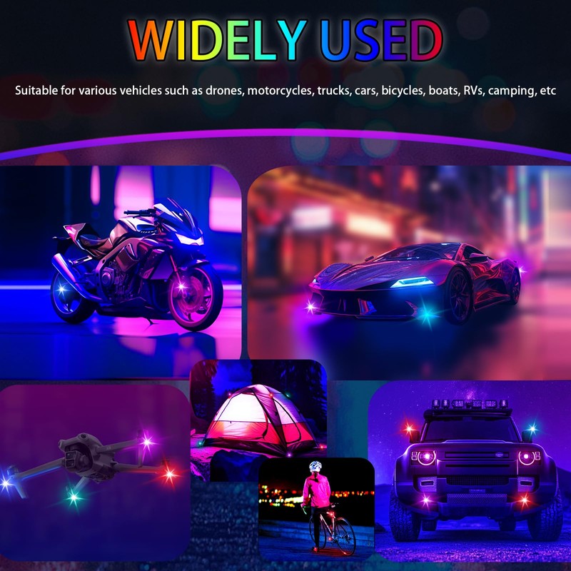 8PCS Wireless Led Aircraft Strobe Lights with Remote, 8 Colors