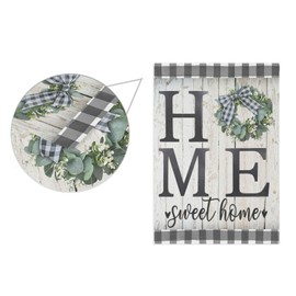 Pfrewn Home Sweet Home Magnolia Large House Flag 28x40 Double Sided Vertical Spring Farmhouse Rustic Black White Buffalo Check Plaid Flower Welcome Home Decor for Yard Lawn Patio Garden Outdoor