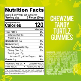 ChewzMe Tangy Turtlz Gummies, Individually Wrapped Turtle Shaped Jelly-Filled Gummy and Chewy Candy in Assorted Flavors, 8.46 Ounce (Pack of 1)