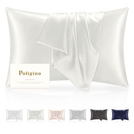 Silk Pillowcase 100% Silk 50 x 70 cm, Super Soft Silk Pillowcase 22 Momme, Low Allergy Pillowcases to Protect Hair and Skin, 1 Piece Breathable Cushion Cover, Beige
