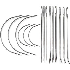Heavy Duty Hand Sewing Needles Set - 15 Needles for Upholstery, Leather, Carpet Canvas Repair