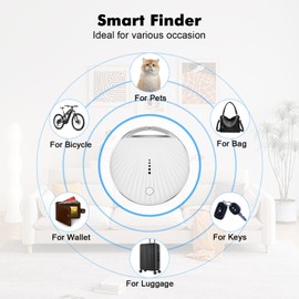 Air Tracker 5 Pack Work with Apple Find My APP (iOS Only, Not for Android), Item Finders with Sound, Keys Finder and Item Locator for Luggage, Backpack, Suitcases, Replaceable Battery (White)