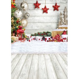 CYLYH 5x7ft Christmas Backdrop for Photography Christmas White Wood Floor Photography Backdrop Winter Snow Wooden Floor Xmas Background Newborn Christmas New Year Party Banner Decorop D801