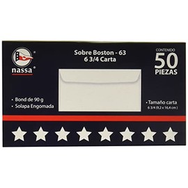 Nassa HA0206 Paquete con 50 Sobres Carta Boston 63