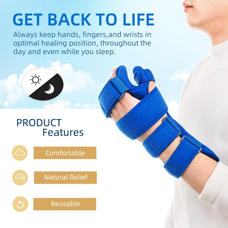 Fanwer Resting Hand Splint, Stroke Hand Therapy Equipment for Stroke