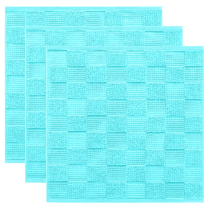 Lashuma Lisbon Hand Towel Set, Turquoise, 3 x Terry Towelling