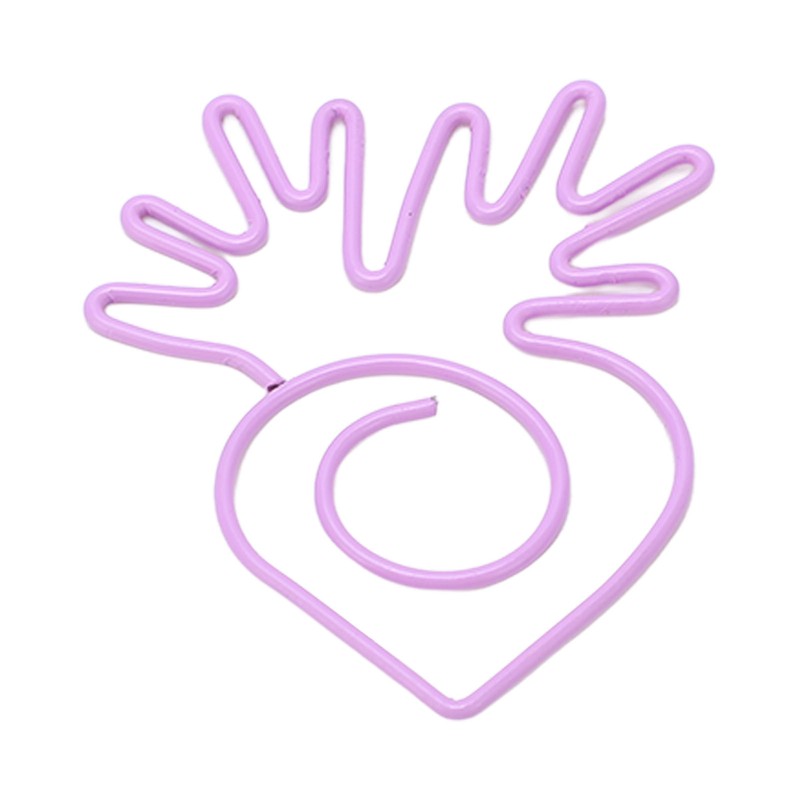 100pcs Paper Clips Portable Mini Electroplating Purple Cute Radish Shape