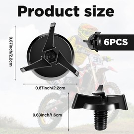 Tornillos de visera para casco, clip de fijación para visera solar, tornillos para casco de motocicleta, accesorios para motocross, negro (6 piezas)