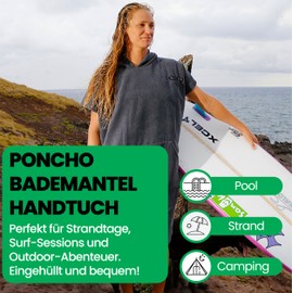 COR Surf Towel Poncho for Adults - Soft Quick Drying Microfibre Bath Poncho, Hooded Towel with Pockets, Lightweight and Colourfast Available, Pink, M
