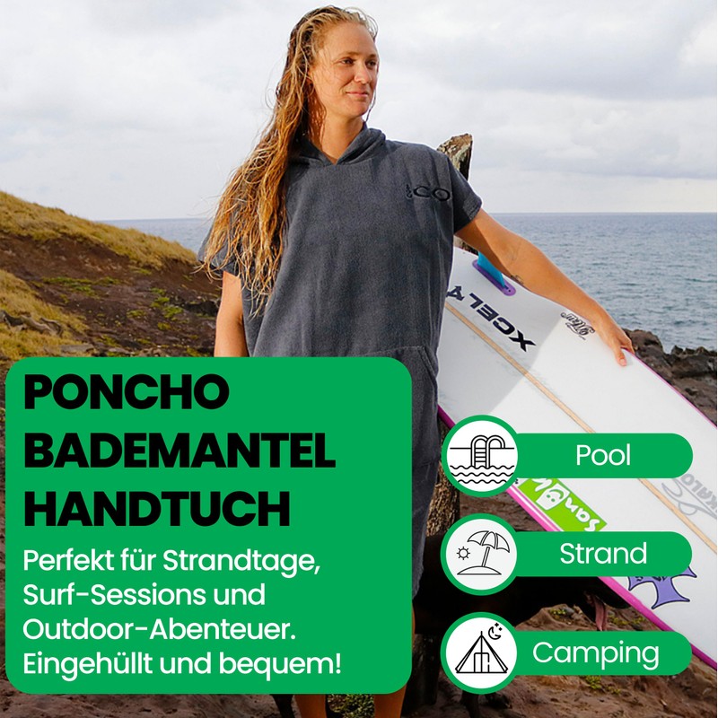 COR Surf Towel Poncho for Adults - Soft Quick Drying