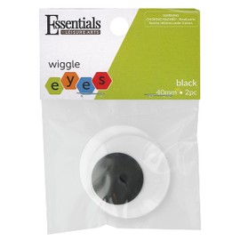 Essentials By Leisure Arts Eyes Paste On Moveable 40Mm Black 2Pc Googly Eyes, Google Eyes for Crafts, Big Googly for Crafts, Wiggle Eyes, Craft