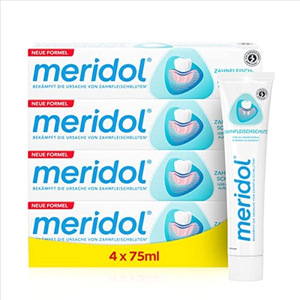 meridol Toothpaste 4 x 75 ml - Toothpaste Fights Gum Disease, Antibacterial Effect
