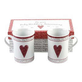 Pair of Gift Boxed Ruby Anniversary Mugs - 40th Anniversary