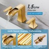 Brushed Gold Waterfall Bathroom Faucet, Sanliv 2-Handle Widespread Bathroom Faucet