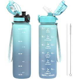 OLDLEY Kids Water Bottle for School, 17 oz (2 lids) BPA-Free Reusable Leak-proof Durable Tritan Plastic Water Bottles with Straw & Chug Lids, Anti-dust Spout Cover (Bluenavy)