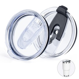 30 oz Tumbler Replacement Lids 2 Pack,Fit of Inner Diameter 3.7 to 3.73 INCH Tumbler Cup,Spill Proof Splash Resistant Tumbler Lids Silicone Covers BPA-free, Black