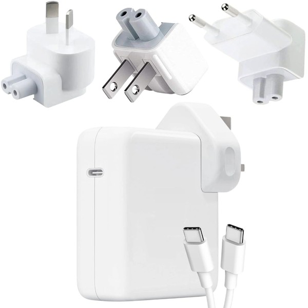 Chargevine® World Travel Adapter Kit - Including MacBook 96W USB-C Power Adapter - USB-C to USB-C Charger Cable - Apple Plug Charger for UK, Europe, North America, Australia, Japan, India and China