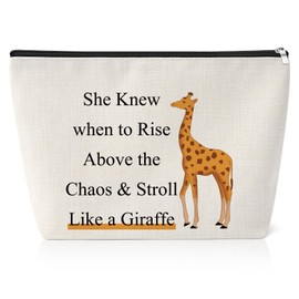 Giraffe Makeup Bag Giraffe Gifts for Women Girl Friend Sister Colleague Giraffe Lover Gift Birthday Christmas Retired Presents for Girl Sister Bestie Daughter Granddaughter Giraffe Cosmetic Bag