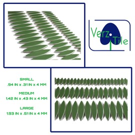 VerzTile Mosaic Tiles for Crafts - Petal Shaped Ceramic Tile Craft Hobbies & Art Projects 39 Color Options Endless Creativity DIY Design (Forest Green)