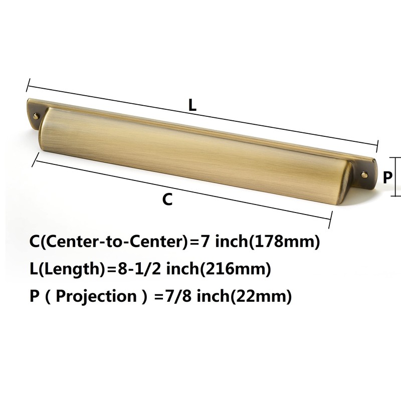 khtumeware 6 Pack 7" Drawer Pulls Brushed Antique Brass Cabinet