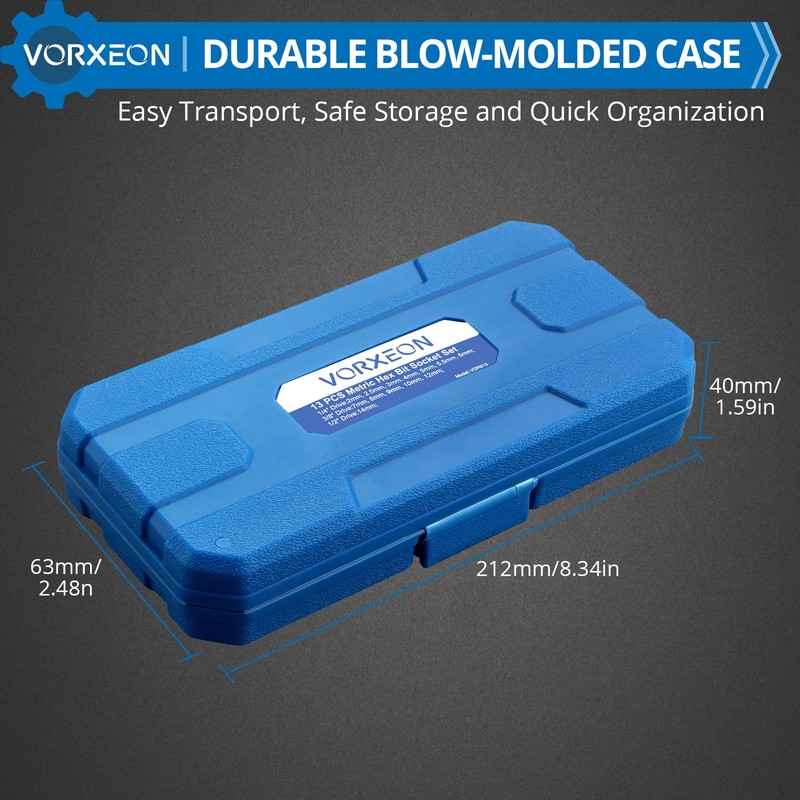 VORXEON 13Pcs Star Bit Socket Set T8-T70, 50BV30 CR-V Drive