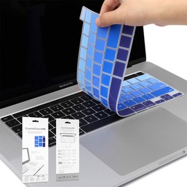 Batianda Ombre Color Waterproof Silicone Keyboard Cover Skin for New MacBook Pro 13 2022 2020 Release with Touch Bar A2338 M1 M2 A2251 A2289 & MacBook Pro 16 Inch 2019 Release A2141, Gradient Blue