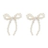 Pearl Bow Earrings for Women Bow Earrings Pearl Statement Earrings
