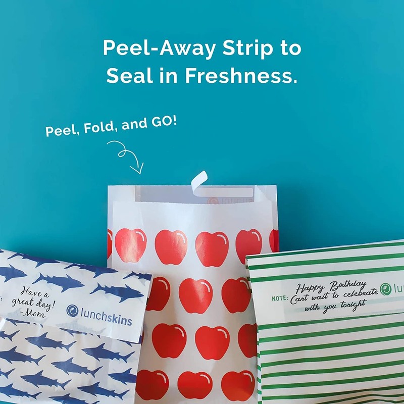 Lunchskins Paper Sandwich Bags - Sealable, Recyclable & Grease-Resistant -