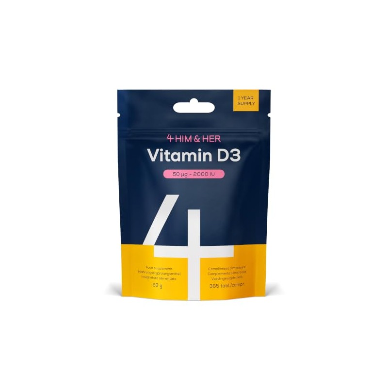 Vitamin D 2000IU Tablets, Vitamin D3 365 Easy to Swallow,