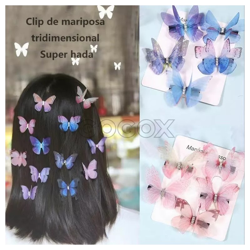 GOGOX 12 Colores Mezcla Mariposa Pasador Moños Para Niñas Moda