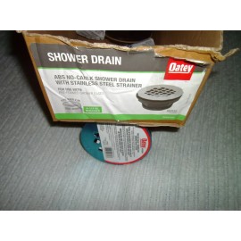Oatey 420844 Shower Drain, 2 in, No-Caulk, Abs, Plastic Strainer, 2-Inch