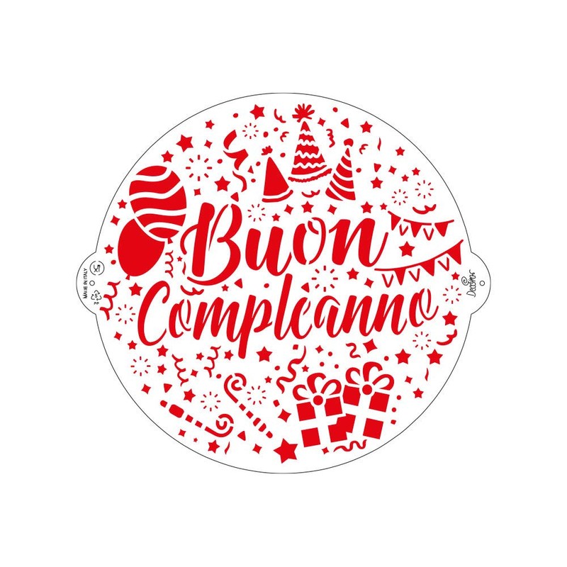 Decora Buon Compleanno 9270930 Stencil Diameter 25 cm