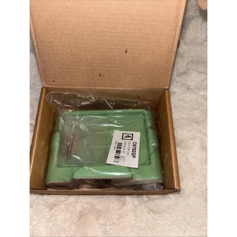 Chandler Vintage Soap Dish Holder Porcelain Wall Mount Jadeite Green