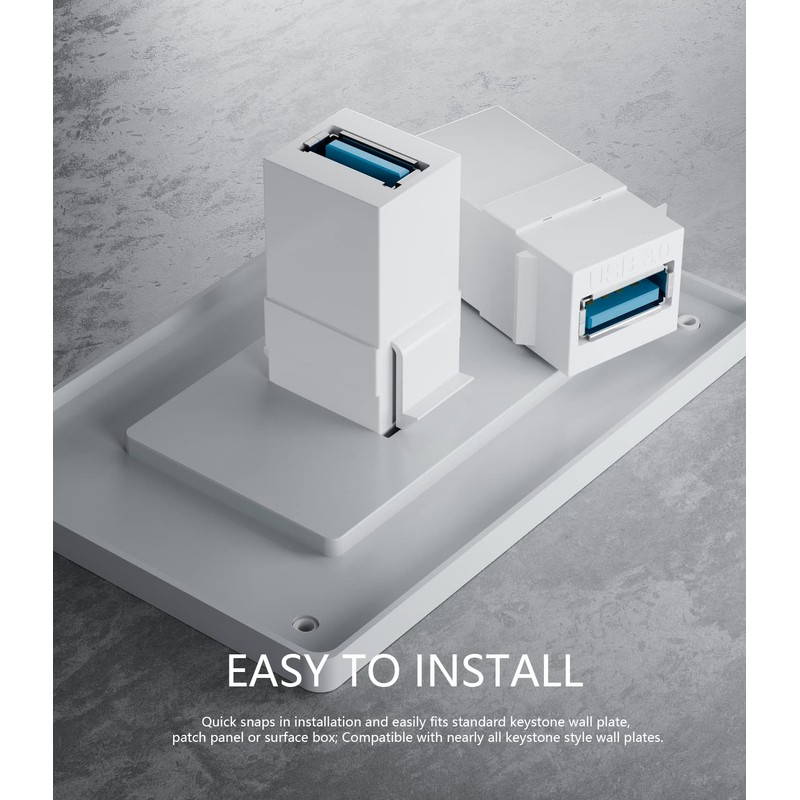 BERLAT USB 3.0 Keystone Jack Insert, USB Keystone Jack,USB to