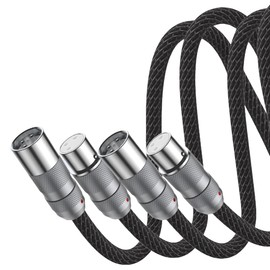 Viborg Hi-end XLR Cable 3.3FT Audio Signal Cable Multiplex Pure Copper 4 Cores 4MM2 Mic 3 Pin Interconnect Cable HiFi XLR Male to Female XLR Microphone Cable for Mixer Soundbox Amplifiers