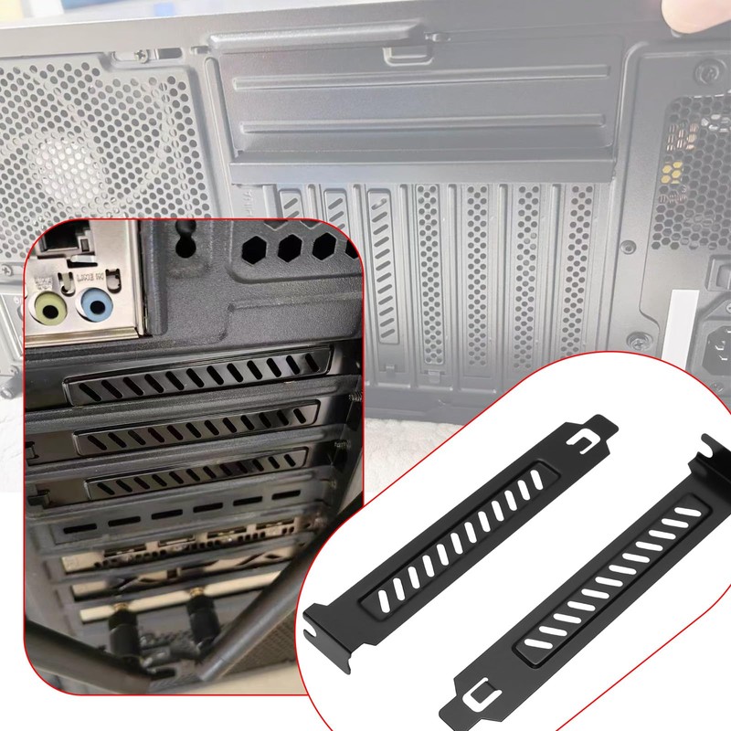 Micro Traders 5pcs Alloy Steel PCI Slot Cover Bracket Full
