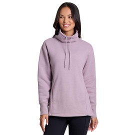 RBX Active Women's Fleece Sweatshirt with Pockets, Blended Cotton Fleece Tunic Sweatshirt Fashion Pullover Relaxed Fit Cowl