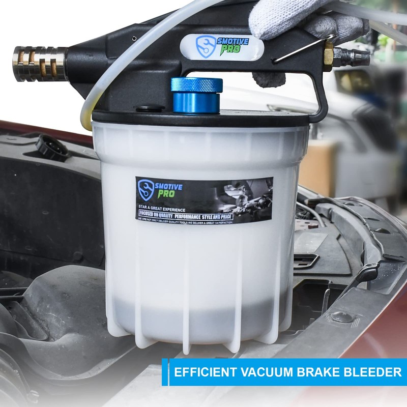 SMOTIVEPRO Pneumatic 2L Vacuum Brake Bleeder Fluid Extractor Pump Kit,Hands-Free