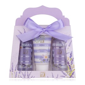 Accentra Women's Shower Set Lavender in Beautiful Gift Box - 3-Piece Care Set with Shower Gel, Body Lotion and Bubble Bath - Wellness Gift Set for Birthday, Valentine's Day & Christmas