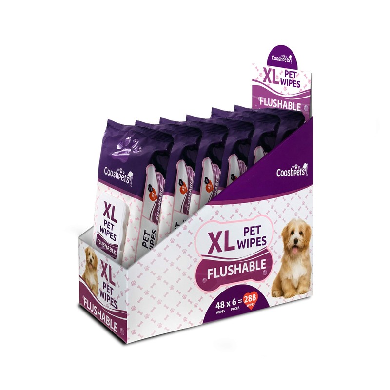 Cooshpets Premium Formulations XL Flushable Pet Wipes