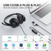 EKSA H8 USB Headset with Microphone for Work, Stereo Wired
