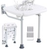 VEVOR Folding PE Shower Seat, 15.7'' x 14.8'' Unfolded, Wall