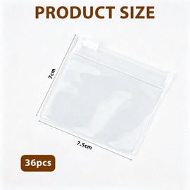 Pack of 36 Zip Bags, Small Mini Zip Bags, Small Zip Bags, Resealable with Viewing Window, Suitable for Storing Jewellery, Crafts, Cosmetics, Small Items and More, EVA 7 x 7.5 cm