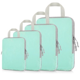 Plobeca Travel Compression Bag, 2024 Type, Travel Pouch, 4-Piece Set, Travel Compression Organizer, Luggage Storage Bag, Variable Space, Compression to Save About 60% of Clothing Space, Water