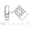 YOFASEN Square Machine Screw Nuts - Rust-Resistant Stainless Steel Locknut
