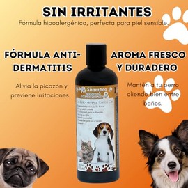 Shampoo para Perro Bella Pet 500 mL Coco Argán  Piel Sensible  Cachorros  Perro Blanco  Shampoo Mascotas Jabón para Perros  Dermatológico  Pomerania  