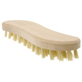 MIJOMA Wooden Scrubbing Brush for Heavy Dirt - Ergonomic Cleaning Brush, Natural Bristles, Root Brush S-Shape, 21 cm