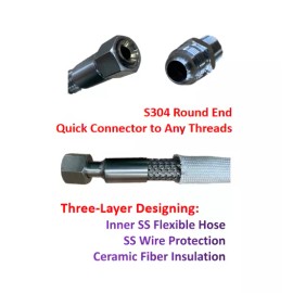 VivTek Stainless Steel Flexible Hose for Heating Circulation 3/8inch 60inch