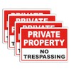 Brimar Private Property No Trespassing Signs,10"x7" (4 Pack) .040" Heavy